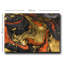 Superbe peinture décorative sur toile, 27,6 po x 39,4 po | 100% toile (épaisseur: 0,1 pouce) sur cadre 100% bois de pin (épaisseur: 0,9 pouce) | Design orange vif, doré et noir, parfait pour les amateurs de décoration intérieure et d'art