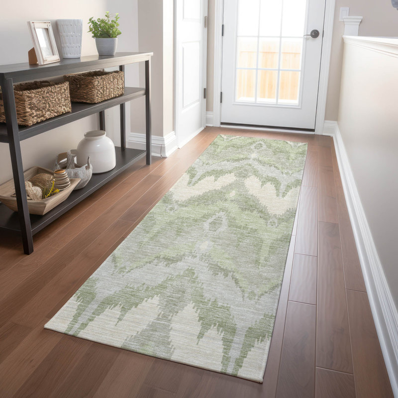 Premium Machine Washable Prisco Aloe Rug, Runner 2'3" x 7'6"