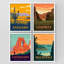 Saguaro et parc national de Yosemite, affiche, illustrations de style rétro, décoration murale-101519798-101519803