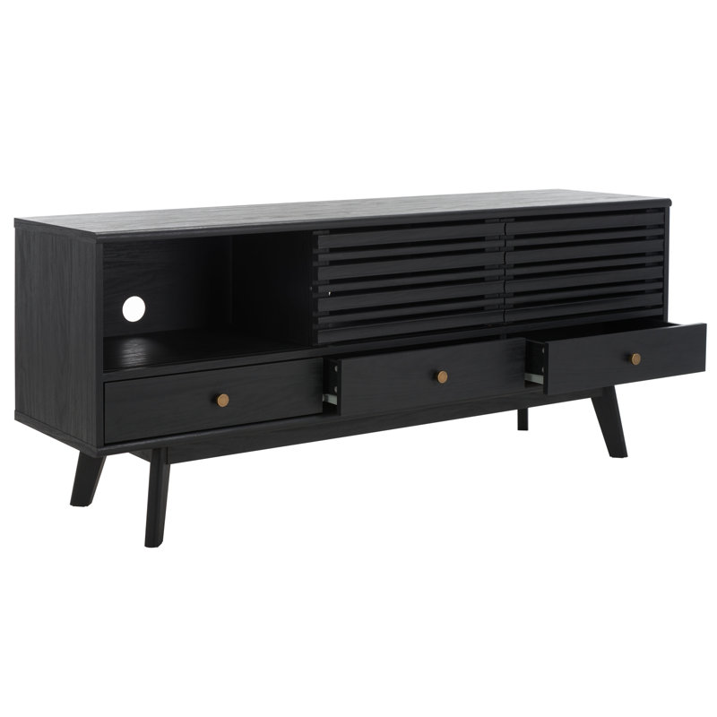 Topeka 3 Drawer 1 Shelf TV Stand, Black