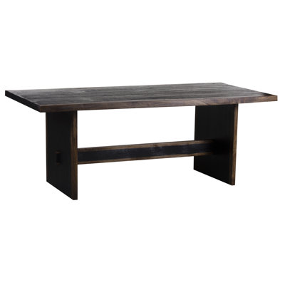 Table de salle à manger à tréteaux en bois massif Jaicen