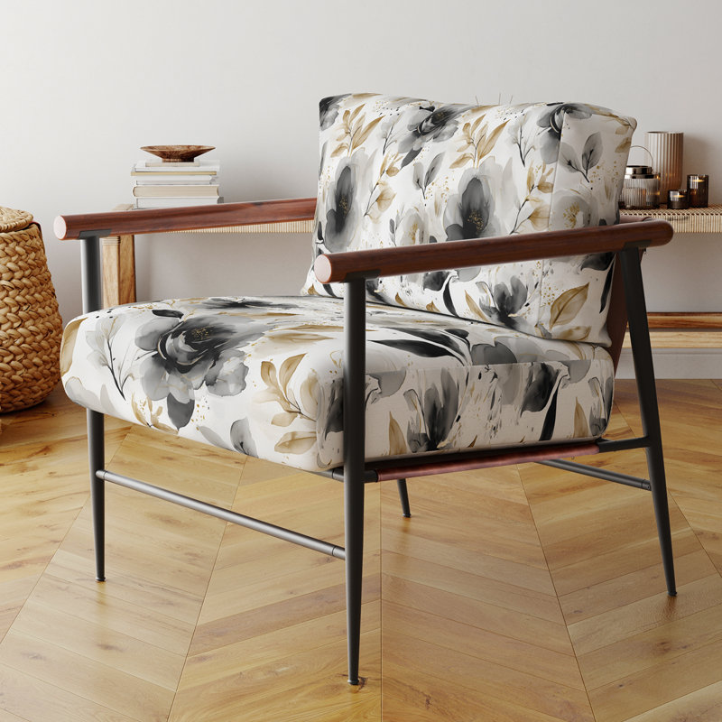 Chaise rembourrée Country Farmhouse - Fauteuil Whisper, Bras ronds bruns