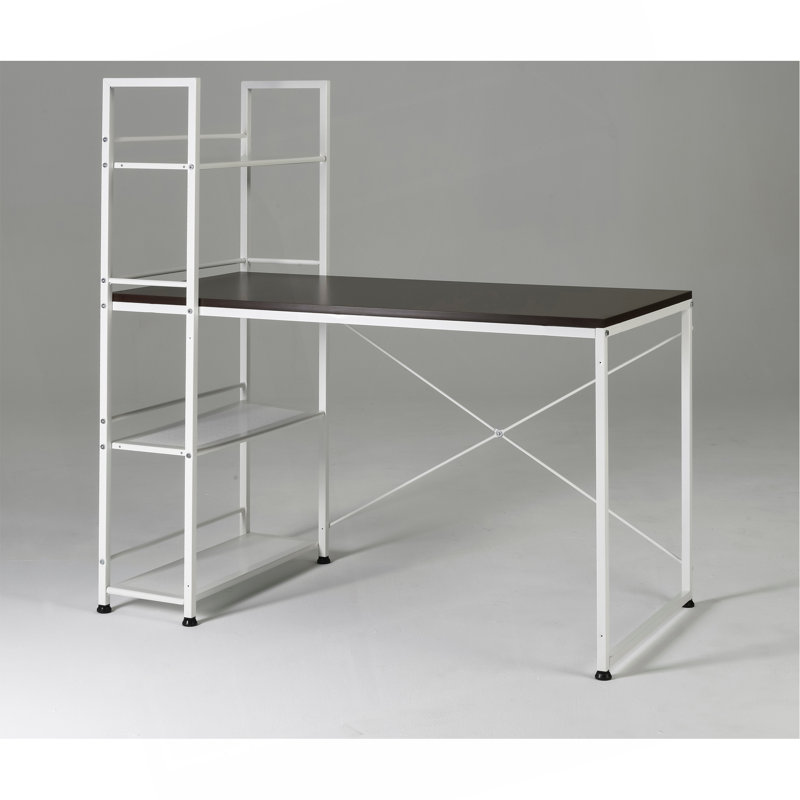 Reversible Smart Workstation Wooden Desk White/Brown