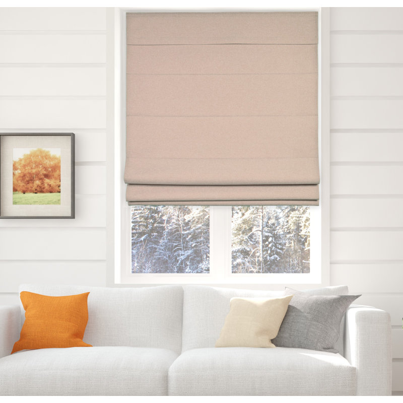 Oatmeal Textured Cordless Fabric Roman Blackout Shades 31.5"W x 60"L