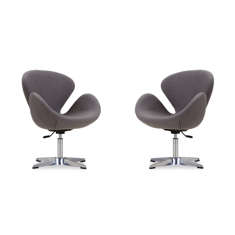 Chaise ballon rembourrée en métal Raspberry Modern, Gris laine
