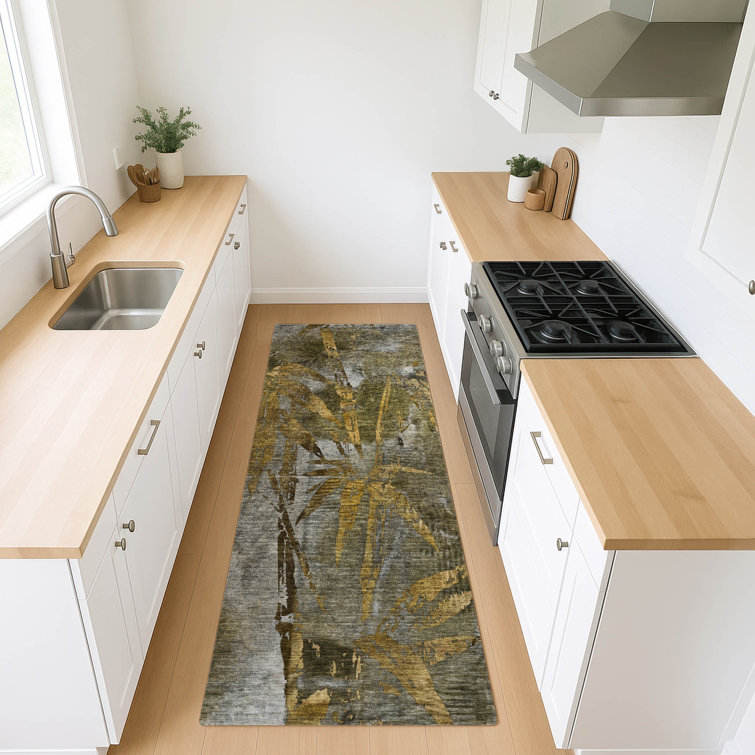 Machine Washable Indoor/Outdoor Bernadette ACN2222 Botanical Rug