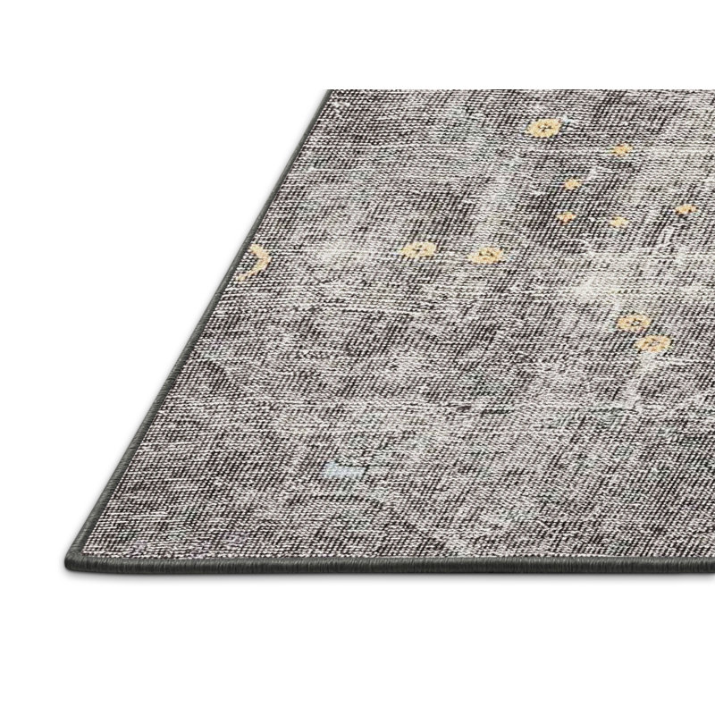 Tapis noir/brun traditionnel Norb, Rectangle 4 pi x 6 pi