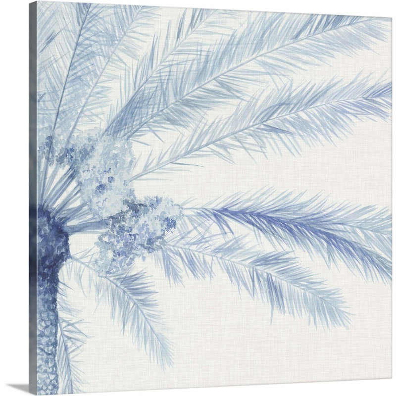 Art mural sur toile Chambray Palms II, Toile tendue, H 20 po x l 20 po x P 1,25 po