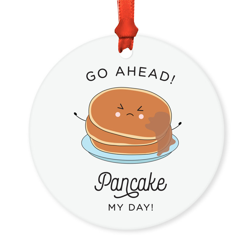 Ornement en forme de boule à crêpes Funny Food pun