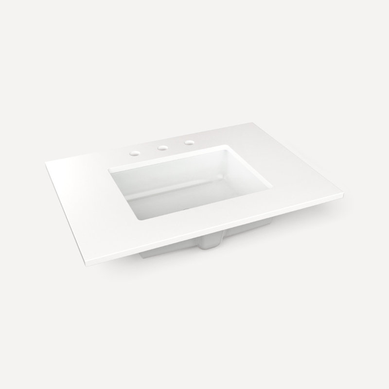 Cartesian Vanity 30" W (2 Drawers), White Zeus Extreme, White