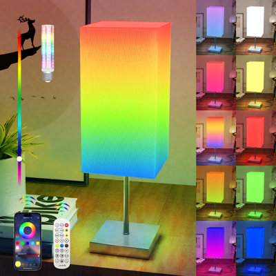 Smart Rainbow Bedside Table Lamp For Bedroom (Square-Black) -  NENRENT, SZ-YSB-AA-79187