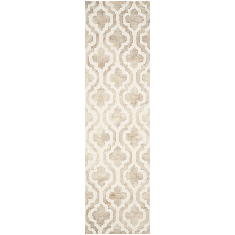 Defranco Hand Tufted Wool Geometric Rug, Runner 2'3" x 12'