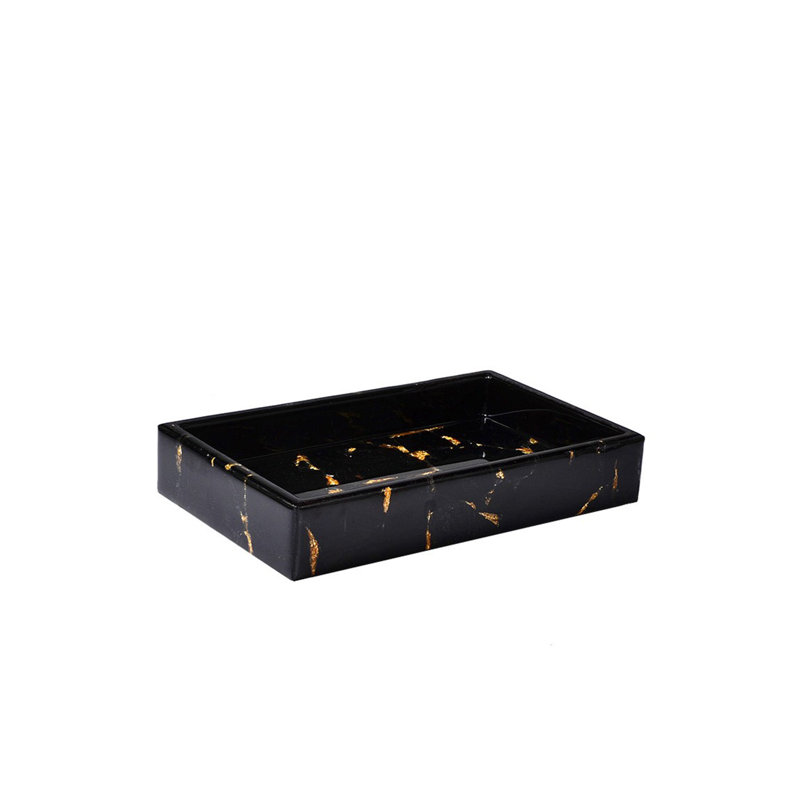 Black Obsidian With Gold Leaf Tray