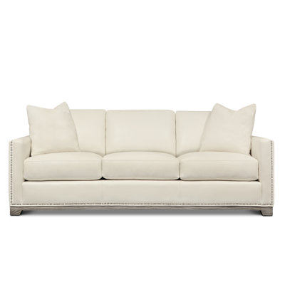 Brooklyn 96" Genuine Leather Square Arm Sofa