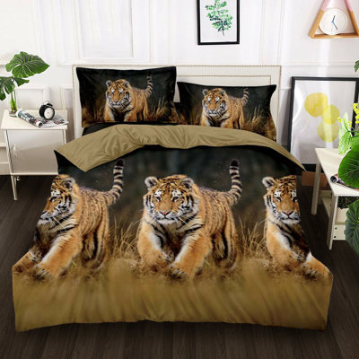Polyester Animal Print Duvet Cover Set with Pillowcases Included