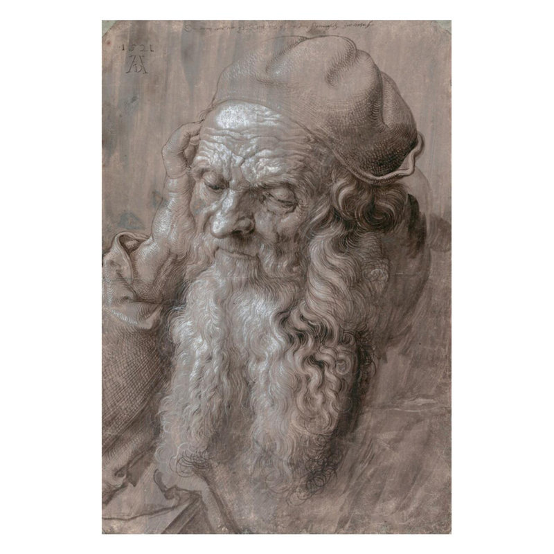 Tête d'un vieil homme par Albrecht Dürer - Estampe numérique, H 28 po x l 22 po