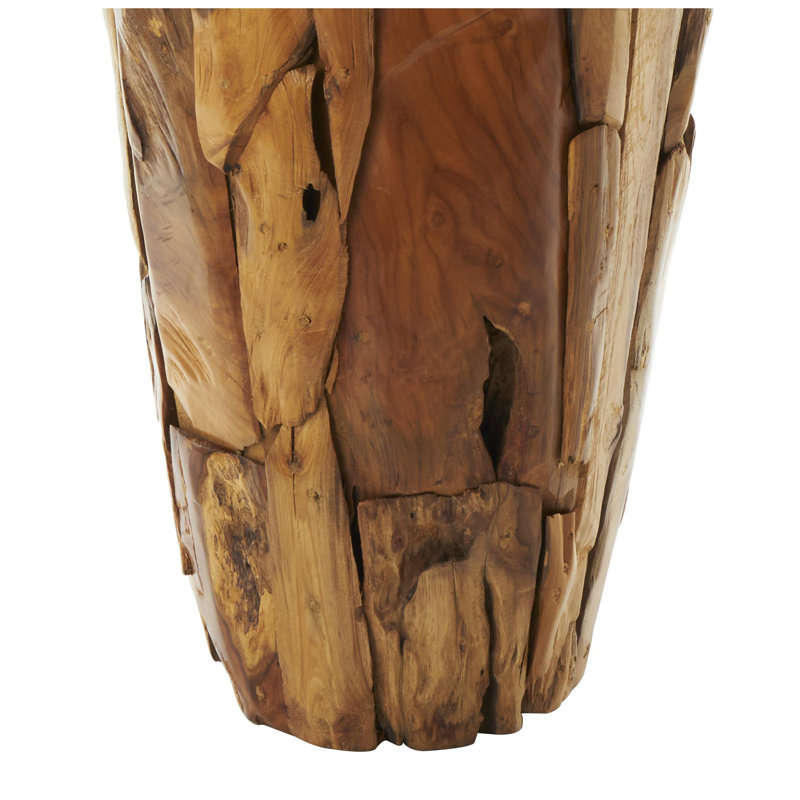 Vase décoratif en bois de teck Carleene, H 31,5 po x l 15 po x P 15 po