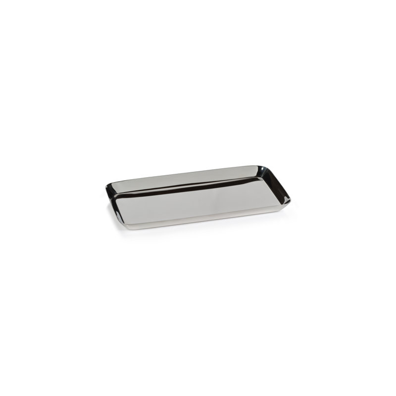 Plateau en acier poli polyvalent Wanita, Argent, H 0,5 po x l 4,5 po x P 8,25 po