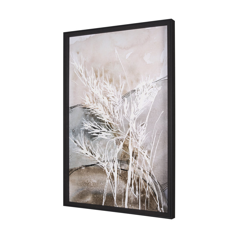 «Blowing Grass II», reproduction d'art encadrée texturée à la main, Blowing Grass I