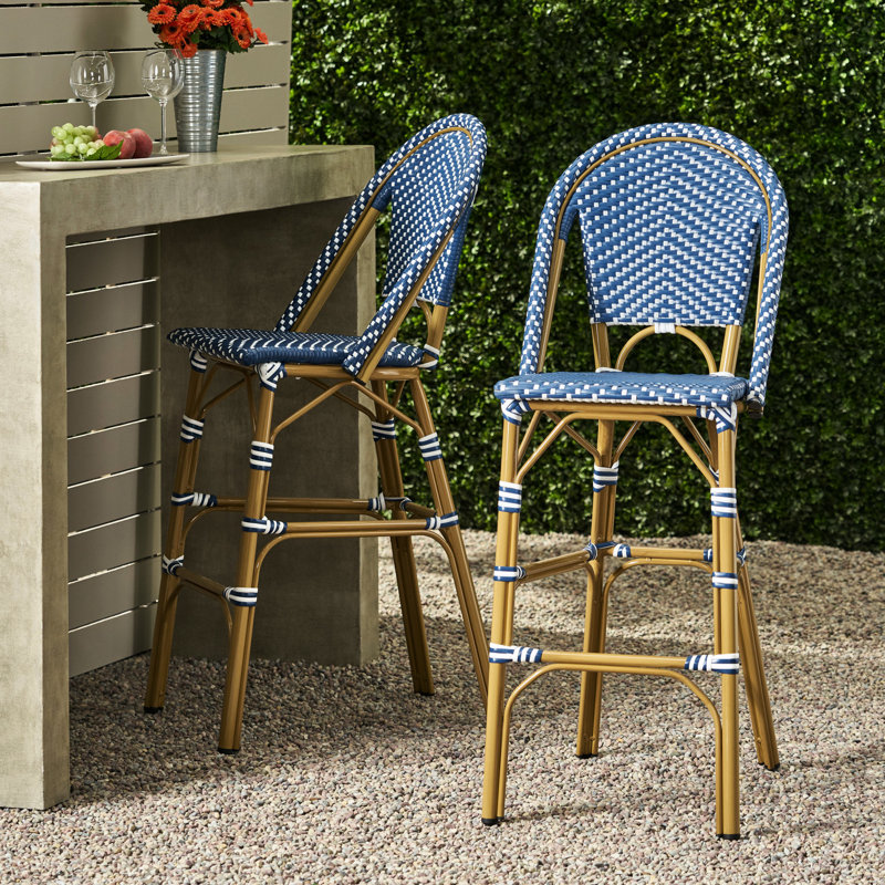 De 2 29,5 "extérieur français, bleu sarcelle foncé et blanc. Rouille - cadre en aluminium avec décoration. Pe durable pour For Delight 2, look.