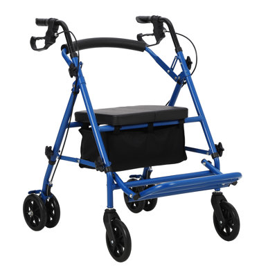 Fauteuil roulant 2 en 1 pour déambulateur et transport pour personnes âgées, fauteuil pliant en aluminium avec siège et dossier