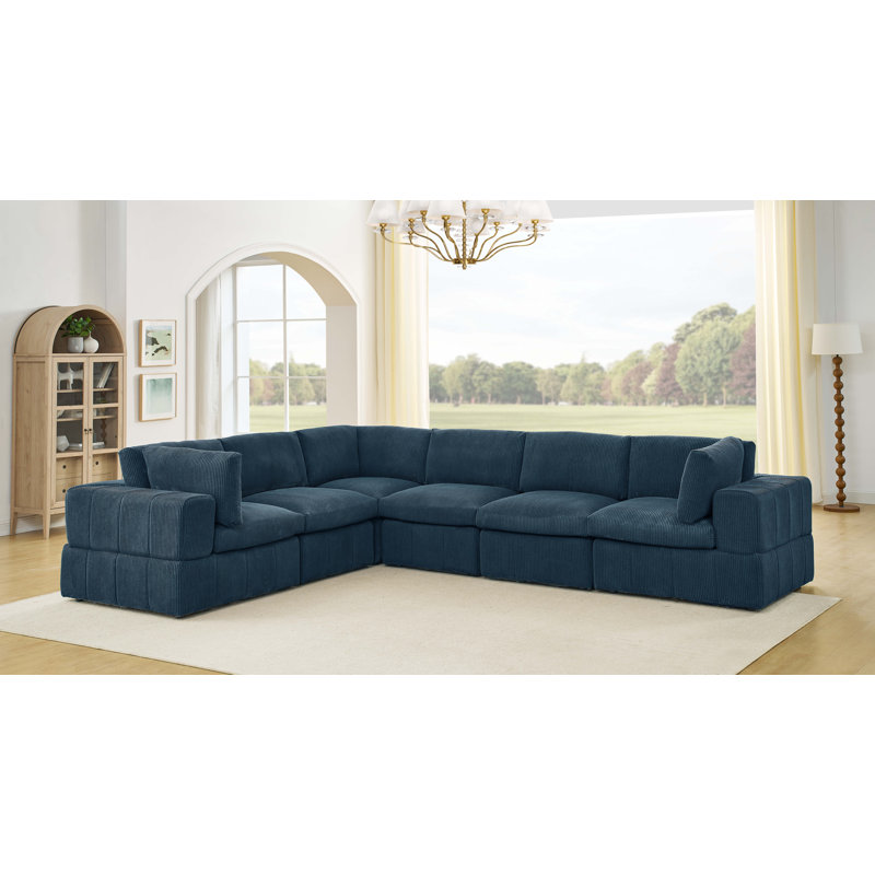Canapé modulaire réversible large Areeba, Gingembre gingembre, H 34 po x l 138 po x P 108,5 po