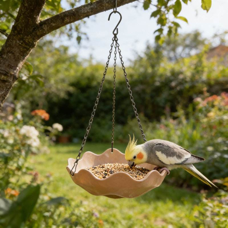 Mangeoire en plastique pour oiseaux, Pink