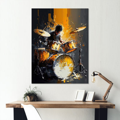 Drummer On Stage - Music Framed Wall Art