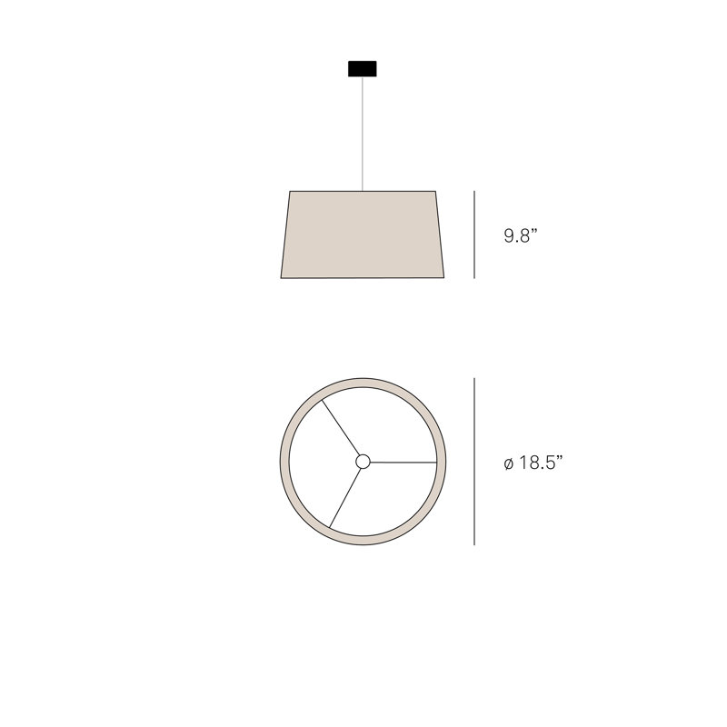 Zeta Grande Pendant, 18.5" Dia., Natural White