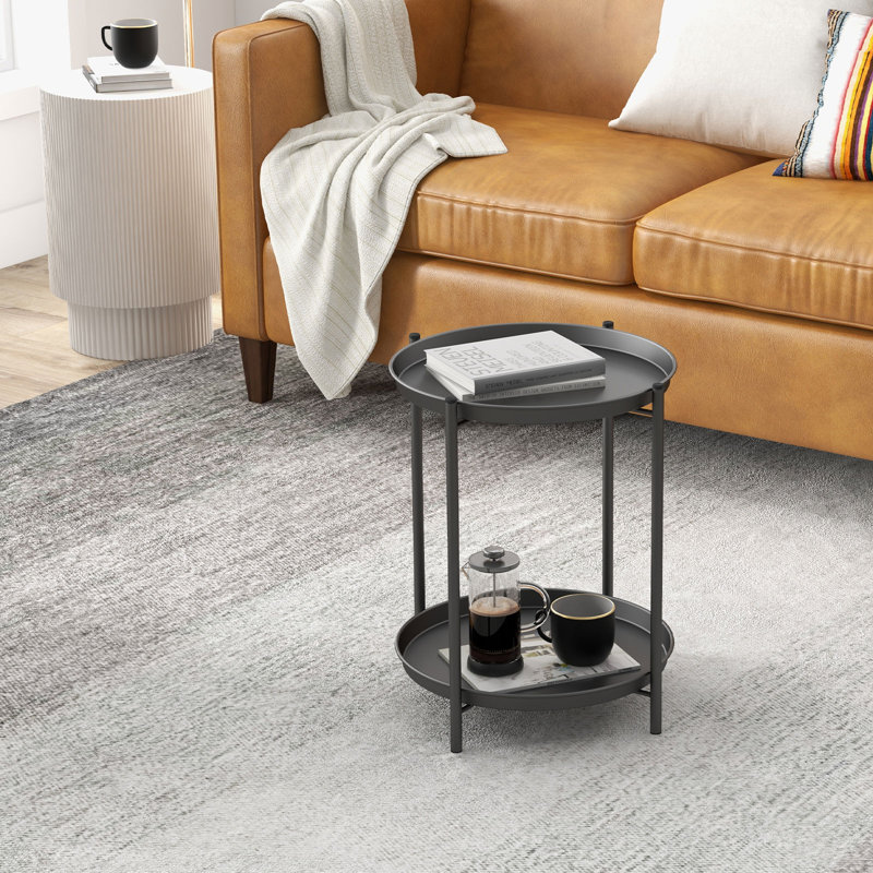 Tray Top End Table, Black