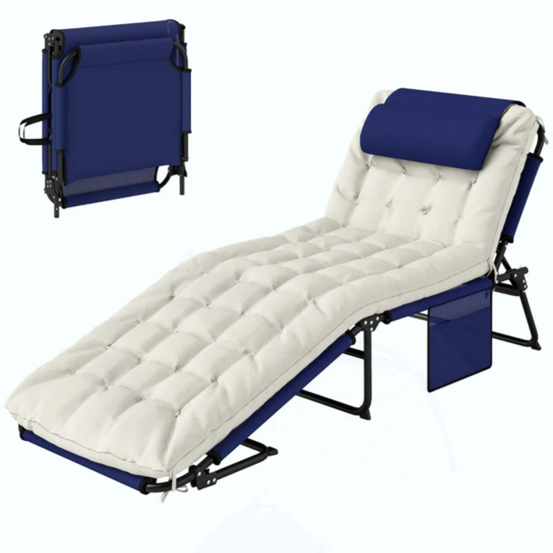 Chaise longue d'extérieur, chaise longue pliante, Marine