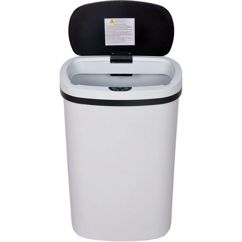 Plastic Motion Sensor Kitchen Trash Can - 50L, White