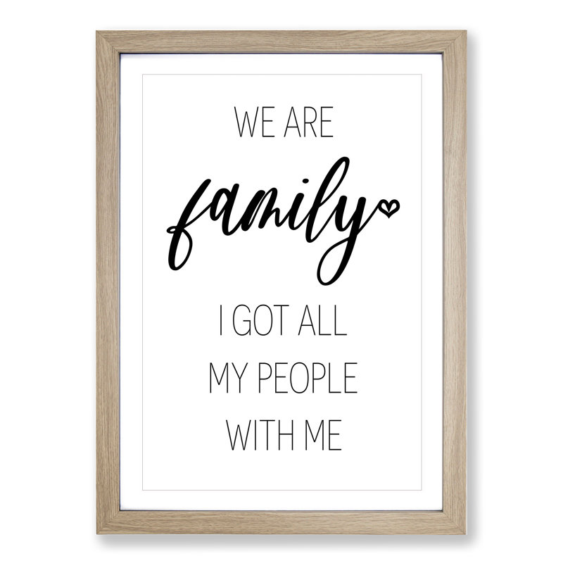 We Are Family - Picture Frame Typography, 48cm H x 36cm W x 2cm D, Oak Framed