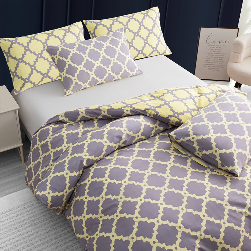 Premium Duvet Cover Set Double Brushed Microfiber Reversible With Zipper Closure & Corner Ties