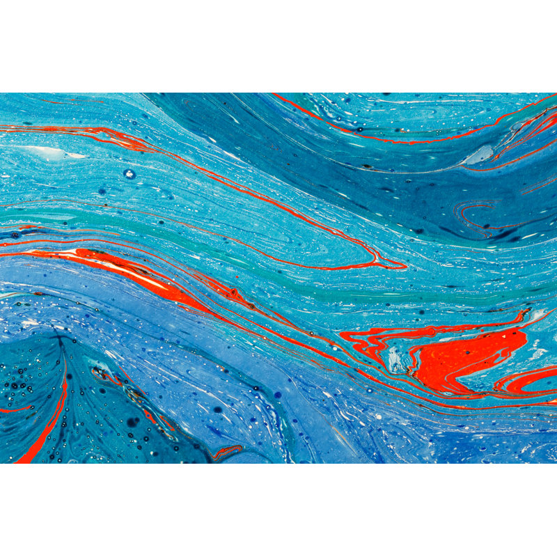 Eisen Abstract Background In Blue - Wrapped Canvas Painting, 30cm H x 46cm W x 3.8cm D
