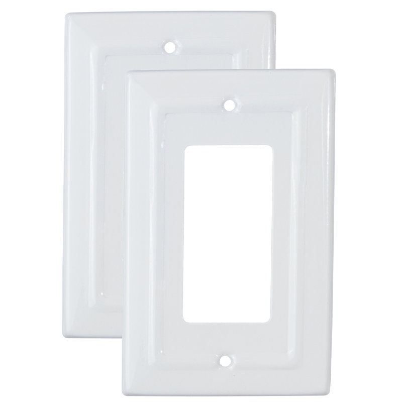Classic White Aluminum 1-Gang Rocker Wall Plate