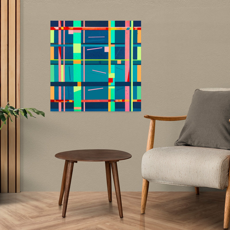 Art contemporain abstrait géométrique, H 24 po x l 24 po