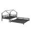 Lit superposé simple au dessus d'un lit double en métal-1256572509