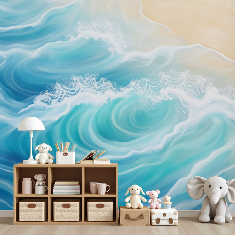 Papier peint auto-adhésif Ocean Waves Abstract, L 96 po x l 69 po