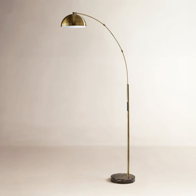 Badlingham 71.5'' Brown Marble LED Arched Floor Lamp