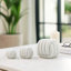 Ensemble de 3 objets décoratifs pour la décoration intérieure - Figurines modernes sculptées en résine arrondie 6 po, blanc