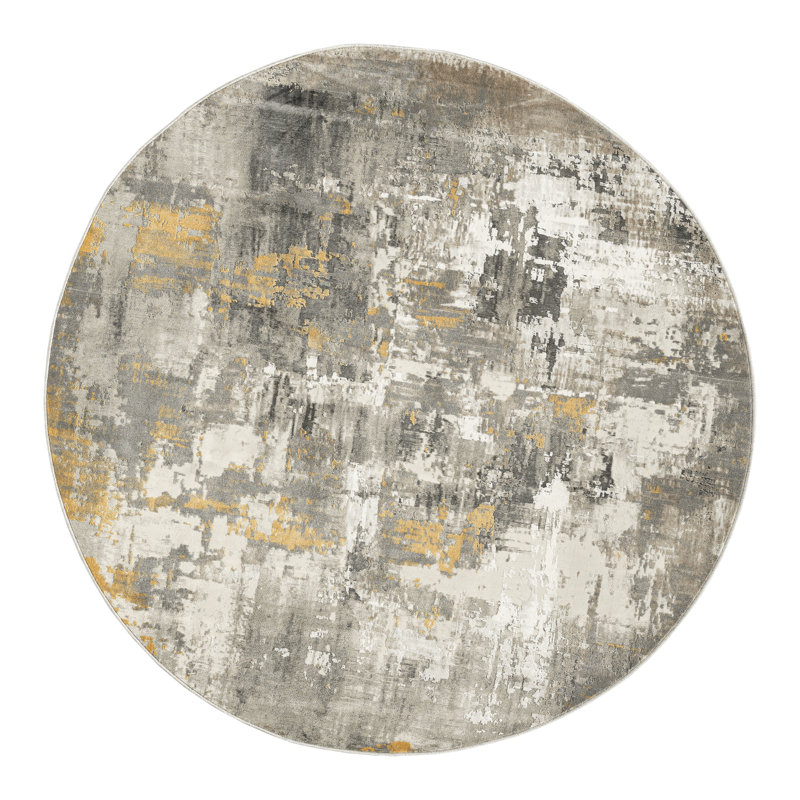 Abstract Indoor Rug, Round 6'7"