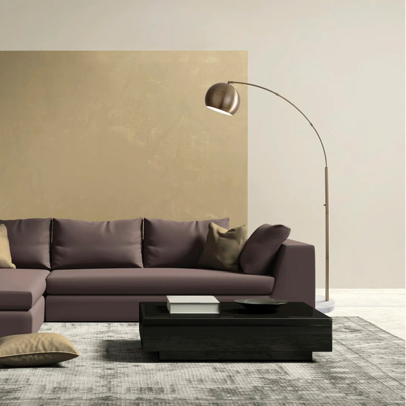Lampe sur pied arquée Noland, Blanc