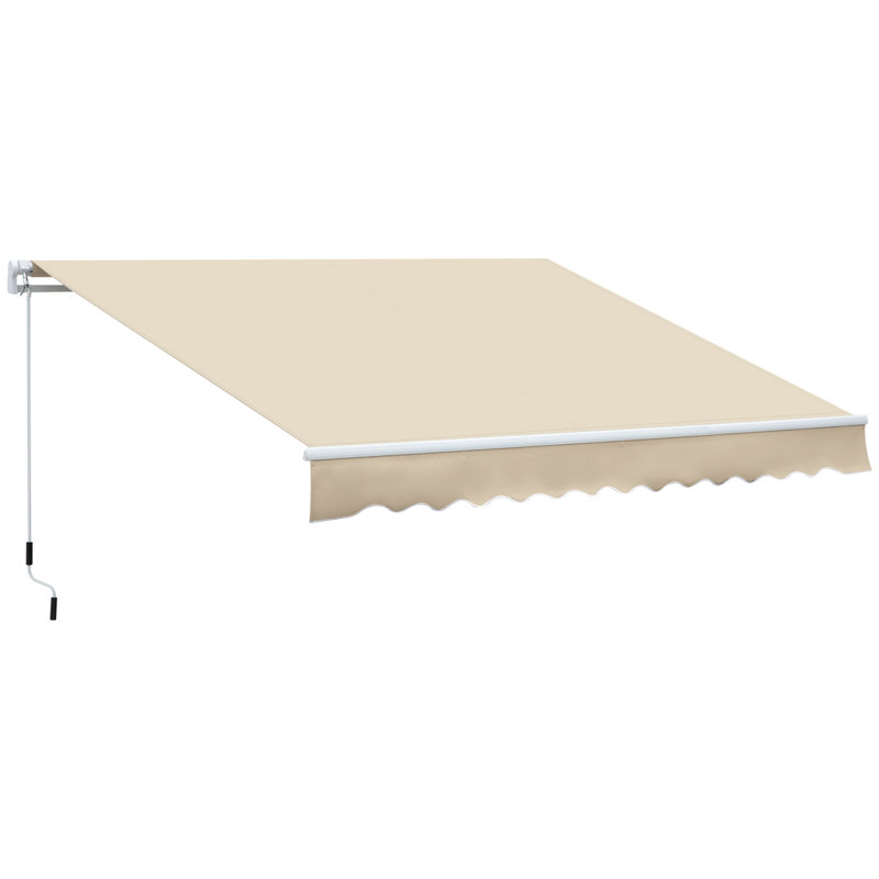 Auvent rétractable, auvents de patio, H 58,25 po x l 141,75 po x P 98,5 po, Blanc, crème
