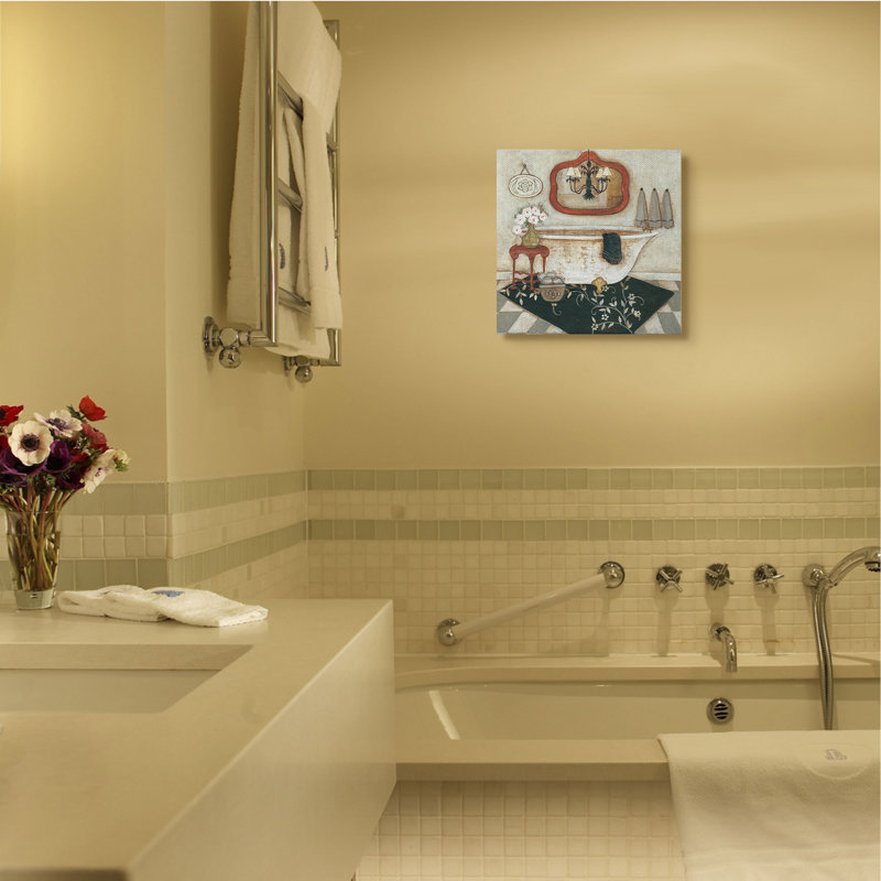 «Bathroom Interior Soft Soft Home Charm» par R. Rig - impression sur toile, Toile tendue, H 17 po x l 17 po x P 1,5 po