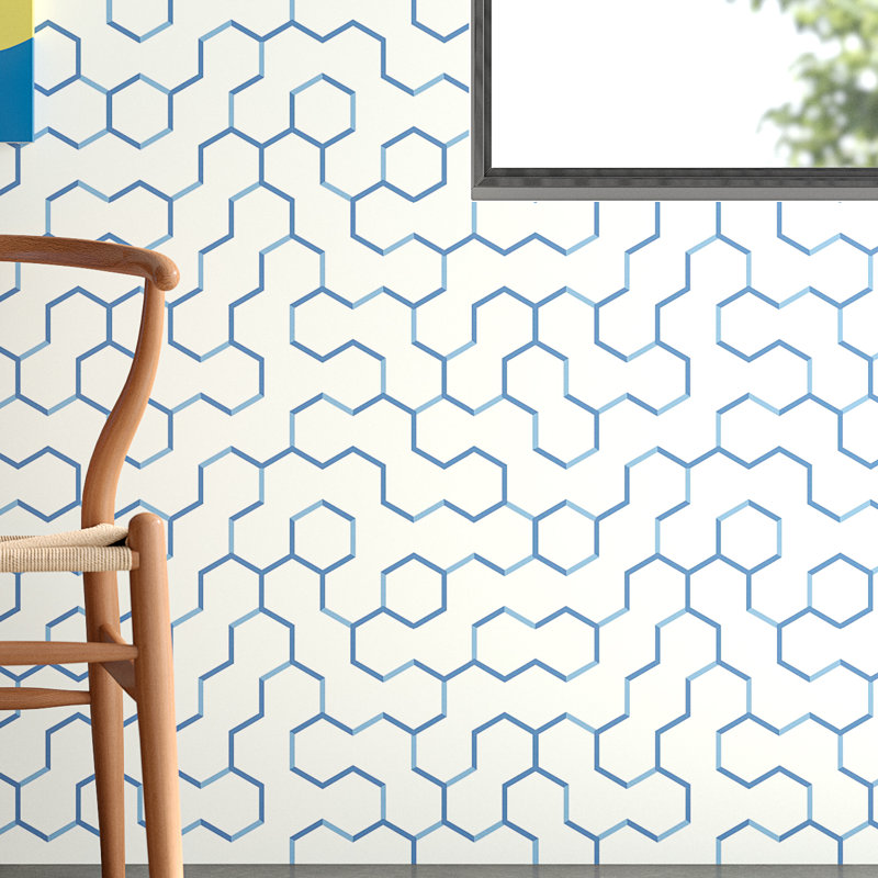 Rouleau de papier peint adhésif de L 16,5 pi x l 20,5 po Berlie, Bleu