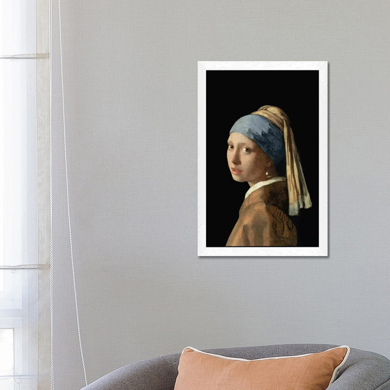 Girl With A Pearl Earring, C.1665-6 by Johannes Vermeer - Floater Frame Painting on Canvas, 66.04 cm H x 45.72 cm W