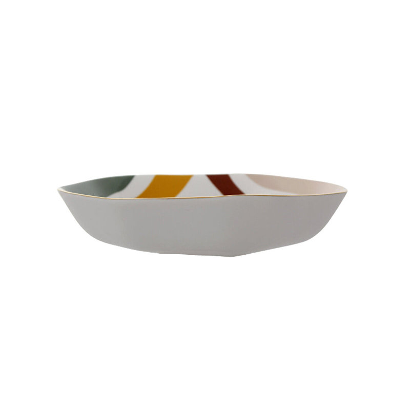 Abstract Set Of 6 Deep Plates, 21 Cm