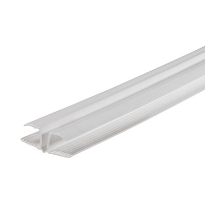 Charnière en plastique polypropylène blanc 1/2 po Outwater - longueur 12 pi coupée à (4) pièces de 36 po