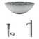 Simply Silver Glass Circular Vessel Bathroom Sink with Faucet
